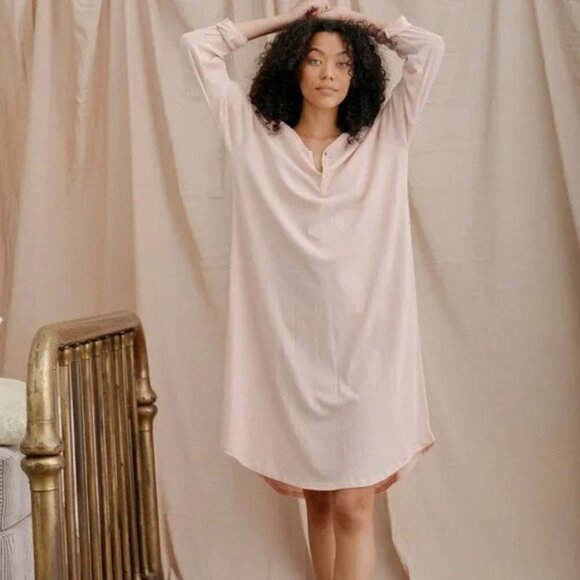 💕THE GREAT💕 The Nightshirt Dress ~ Rose Dust Size 1 Small NWT - Picture 1 of 11